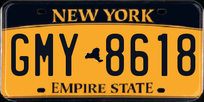 NY license plate GMY8618
