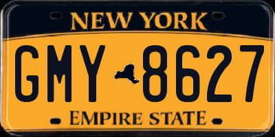 NY license plate GMY8627