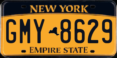 NY license plate GMY8629
