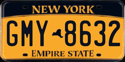 NY license plate GMY8632