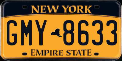 NY license plate GMY8633