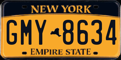 NY license plate GMY8634