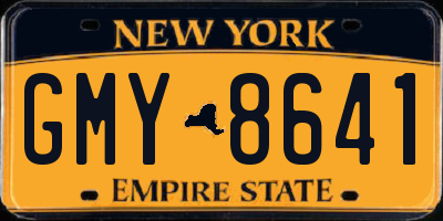 NY license plate GMY8641