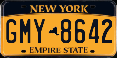 NY license plate GMY8642