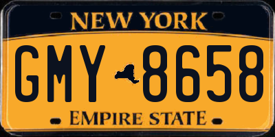NY license plate GMY8658