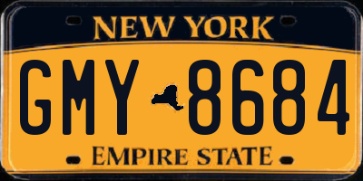 NY license plate GMY8684