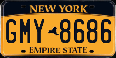 NY license plate GMY8686