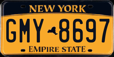 NY license plate GMY8697