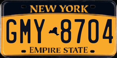 NY license plate GMY8704