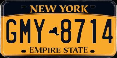 NY license plate GMY8714
