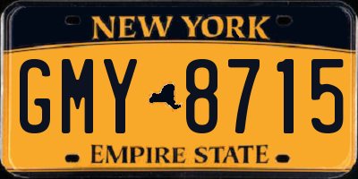 NY license plate GMY8715