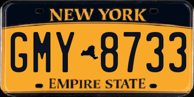 NY license plate GMY8733