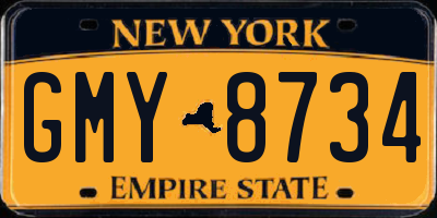 NY license plate GMY8734