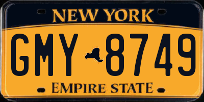 NY license plate GMY8749