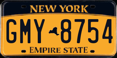 NY license plate GMY8754