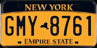 NY license plate GMY8761