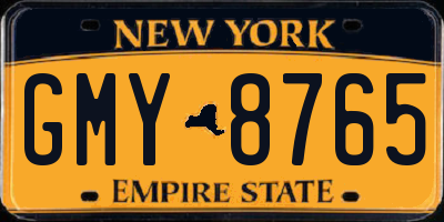 NY license plate GMY8765