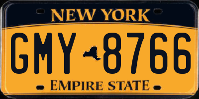 NY license plate GMY8766