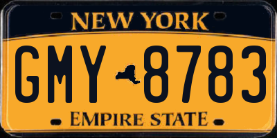 NY license plate GMY8783