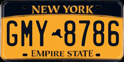 NY license plate GMY8786