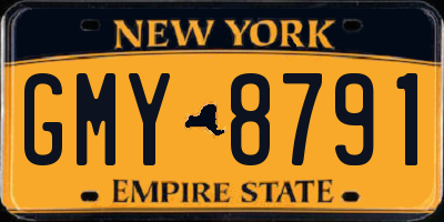 NY license plate GMY8791