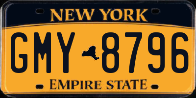 NY license plate GMY8796