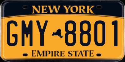 NY license plate GMY8801