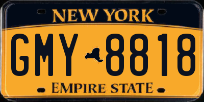 NY license plate GMY8818