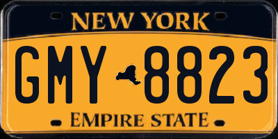 NY license plate GMY8823