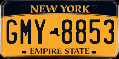 NY license plate GMY8853