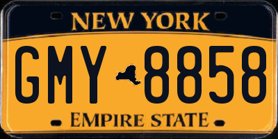 NY license plate GMY8858