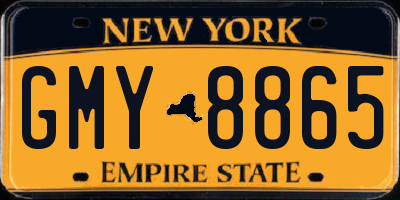 NY license plate GMY8865