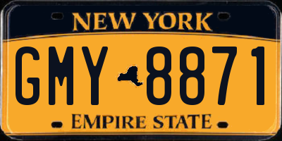 NY license plate GMY8871