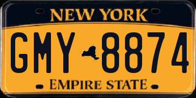 NY license plate GMY8874