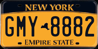 NY license plate GMY8882