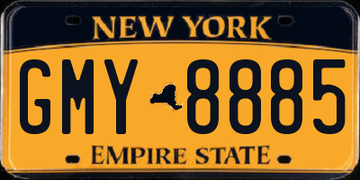 NY license plate GMY8885
