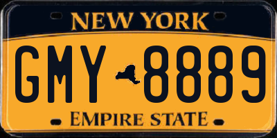 NY license plate GMY8889
