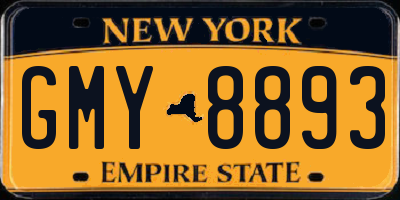 NY license plate GMY8893