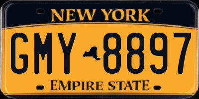 NY license plate GMY8897