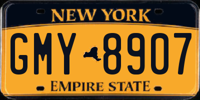 NY license plate GMY8907