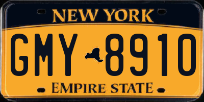 NY license plate GMY8910