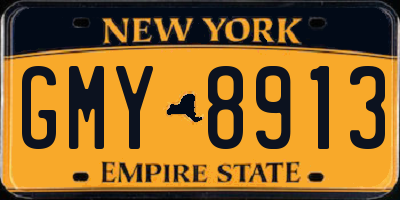 NY license plate GMY8913