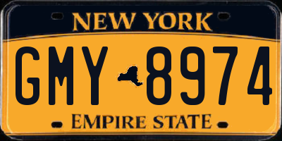 NY license plate GMY8974
