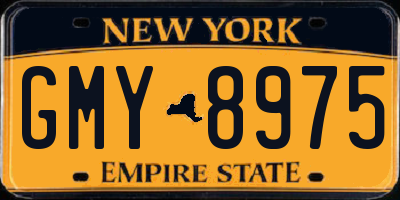 NY license plate GMY8975