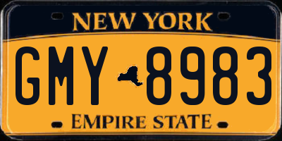 NY license plate GMY8983