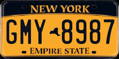 NY license plate GMY8987