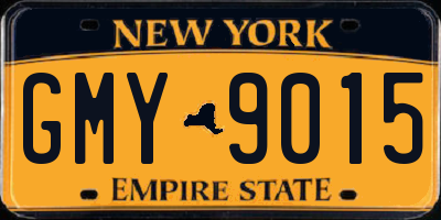 NY license plate GMY9015