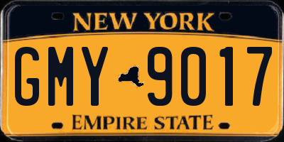 NY license plate GMY9017
