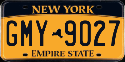 NY license plate GMY9027