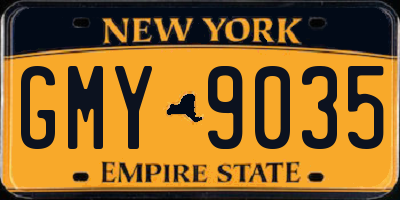 NY license plate GMY9035